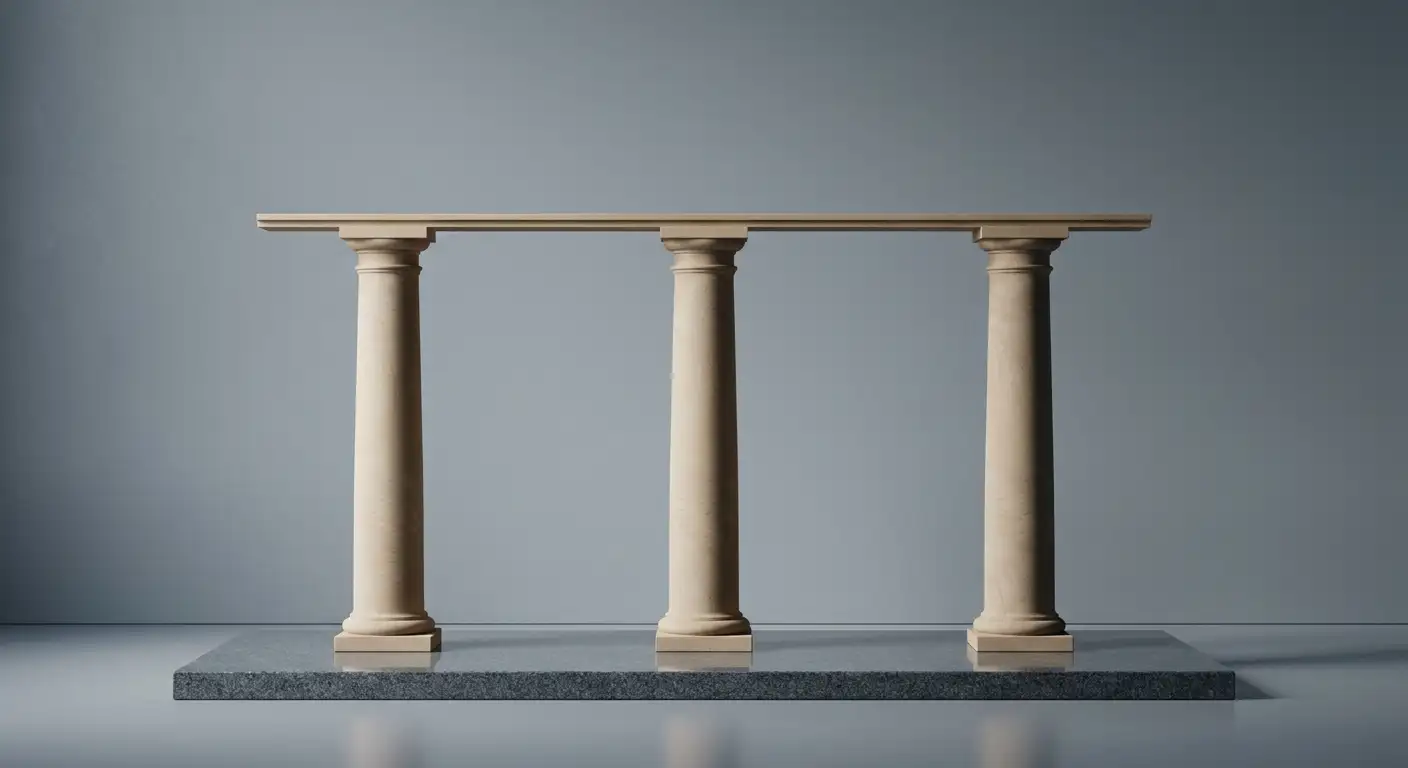 Symbolische Darstellung der drei Konzessionssäulen des österreichischen Glücksspielmonopols nach GSpG
