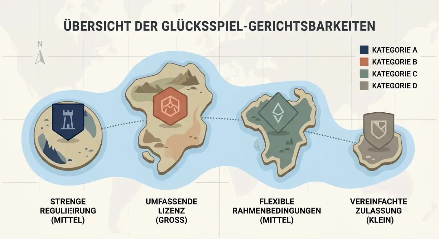 Vergleichende Darstellung der vier wichtigsten Lizenzjurisdiktionen Malta, Curaçao, Gibraltar und Isle of Man im Online-Glücksspiel